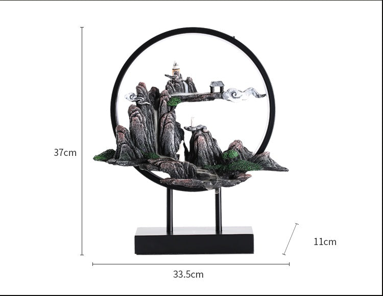 Creative Backflow Incense Burner High Mountain Flowing Water Home Zen Decoration