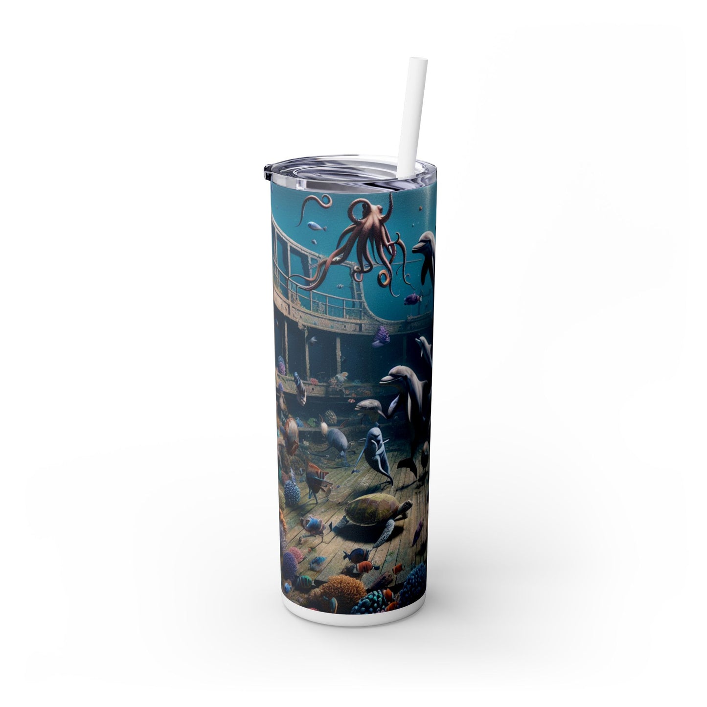 « Soirée naufrage : une soirée dansante sous-marine » - Verre fin Alien Maars® avec paille 20 oz