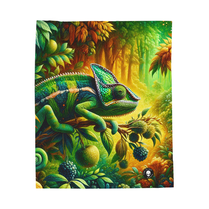 "Bois vibrants et camouflage caméléon" - La couverture en peluche Alien Velveteen