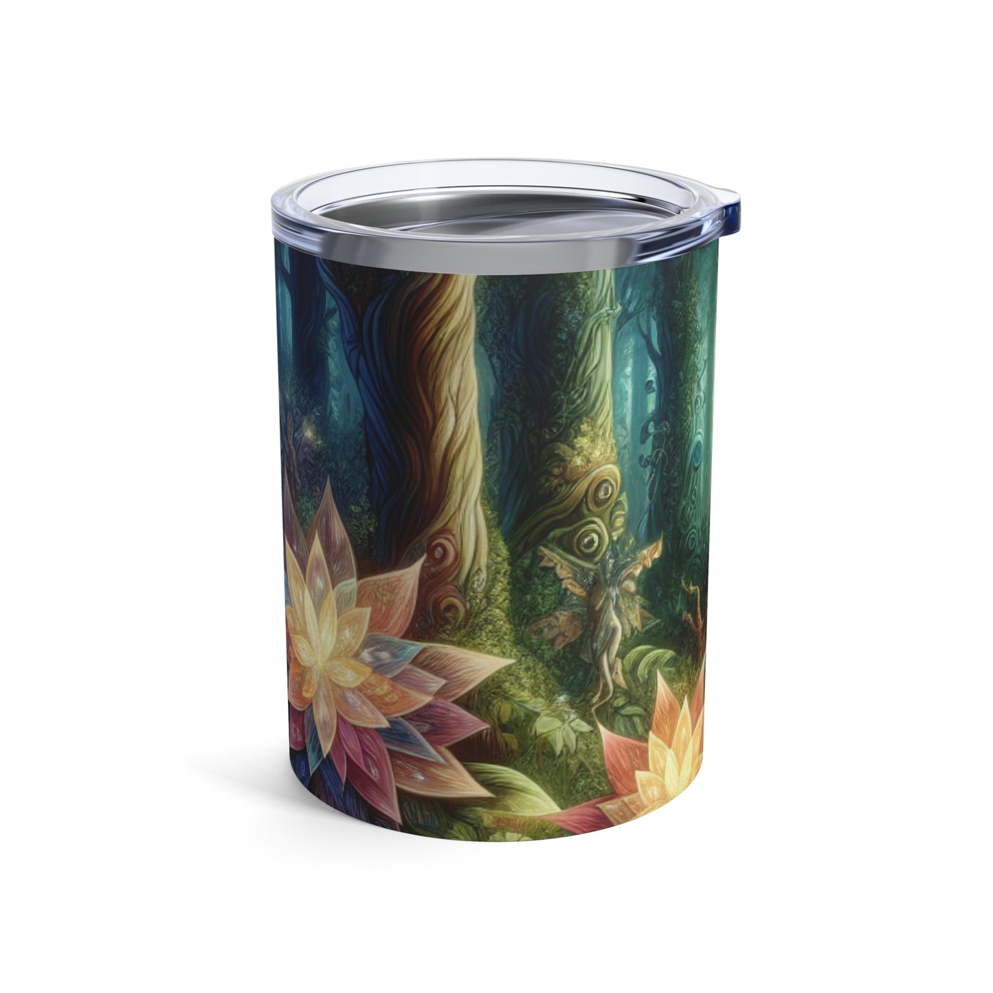 Enchanted Woodland: Glowing Blossoms and Mystical Beings - The Alien Tumbler 10oz