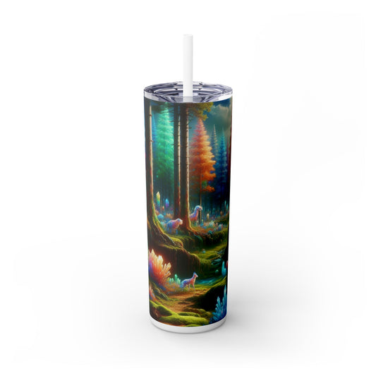 « Crystal Grove : une forêt de contes de fées » - Le verre fin Alien Maars® avec paille 20 oz