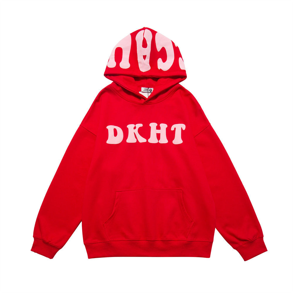 Letter Printed Hoodie Pullover Men