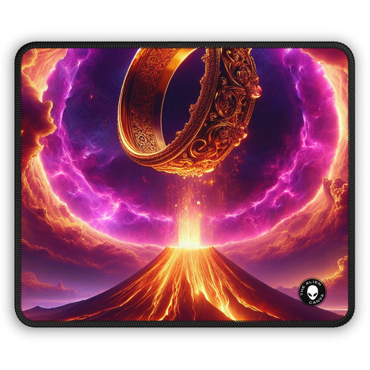 "Ring of Doom: A Surreal Descent." - The Alien Gaming Mouse Pad
