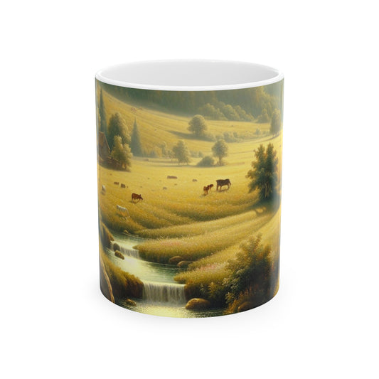 "Medieval Market: A Proto-Renaissance Scene" - The Alien Ceramic Mug 11oz Proto-Renaissance