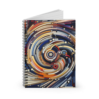 "Mouvement fluide : un hommage de l'art cinétique à l'harmonie océanique" - The Alien Spiral Notebook (Ruled Line) Kinetic Art