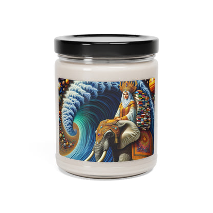 "The Wondrous Ride" - Vela de soja con aroma a extraterrestre, estilo surrealista de 9 oz