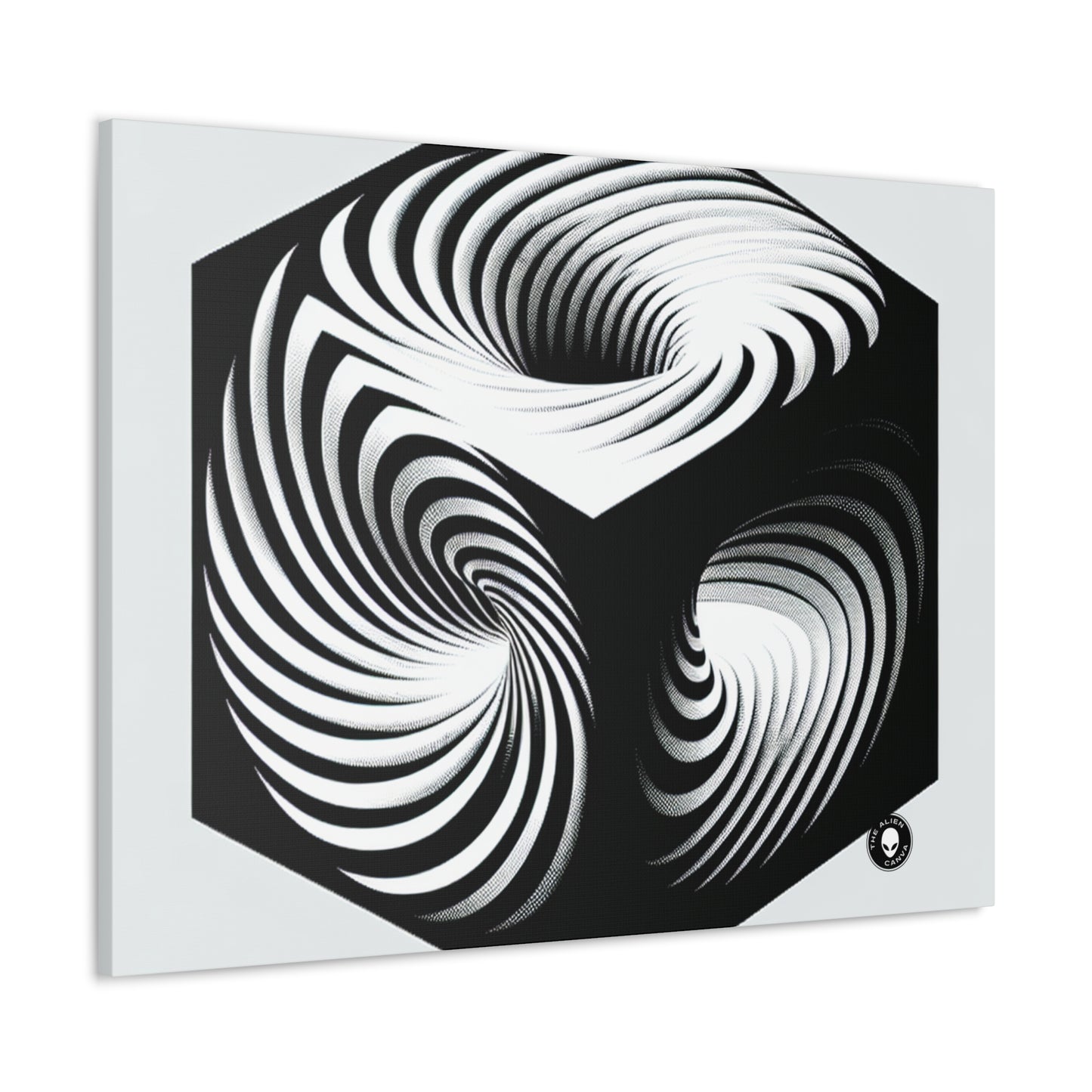 "Cubo convolucional: una ilusión óptica de movimiento incesante" - The Alien Canva Op Art