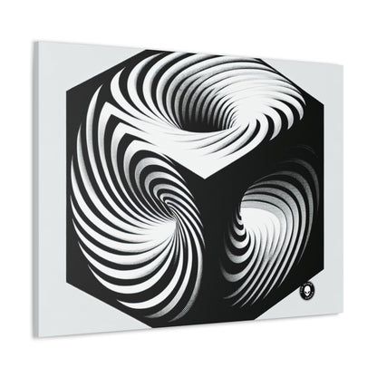 "Convolutional Cube: An Optical Illusion of Unceasing Movement" - The Alien Canva Op Art