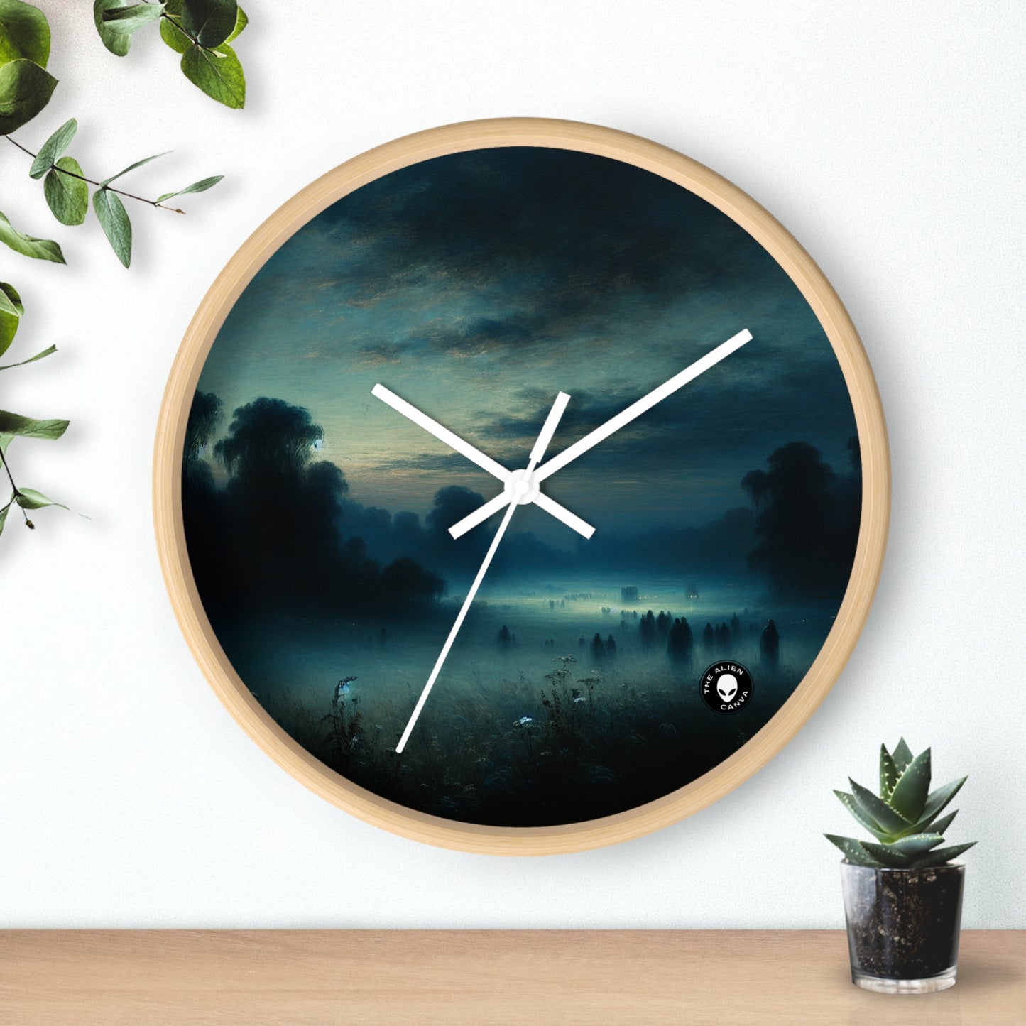 "Misty Twilight: A Tonalism Journey into Silent Serenity" - The Alien Wall Clock Tonalism