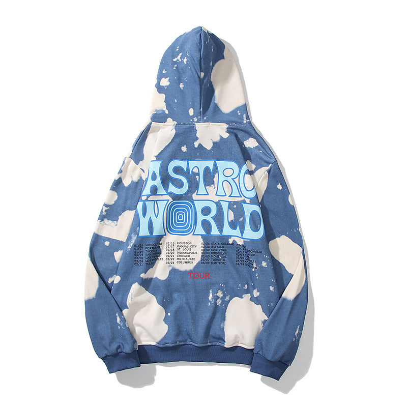 Tie-dye printed astronaut hoodie