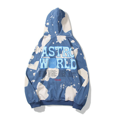 Sudadera con capucha y estampado de astronauta con efecto tie-dye