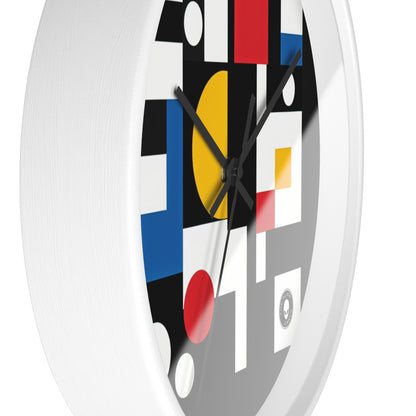 "Suprematic Harmony: Exploring Geometric Composition with Bold Colors" - The Alien Wall Clock Suprematism