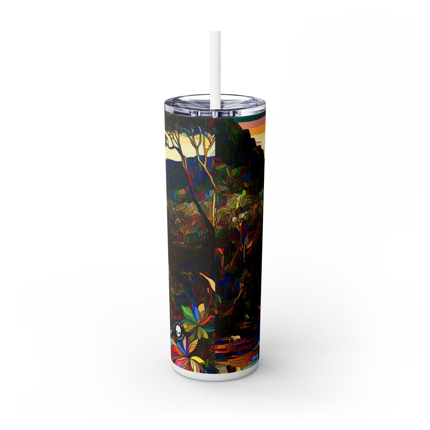 "Amazonian Kaleidoscope" - The Alien Maars® Skinny Tumbler with Straw 20oz