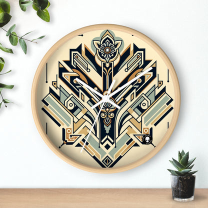 "Noches glamorosas: un paisaje urbano Art Déco" - El reloj de pared alienígena Art Déco