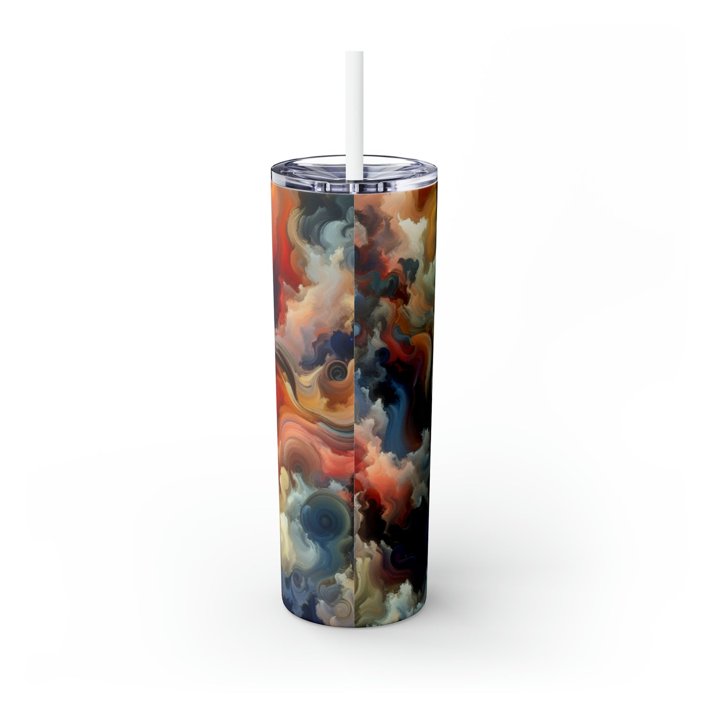 « Chaotic Balance : Un univers de couleurs » - The Alien Maars® Skinny Tumbler avec paille 20oz Style art abstrait