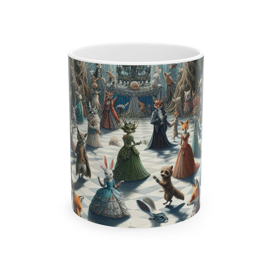 "Criaturas fantásticas: Mascarada encantada" - Taza de cerámica alienígena de 11 oz