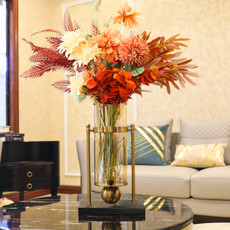 Modern Light Luxury Style Marble Vase Decoration Living Room Flower Arrangement