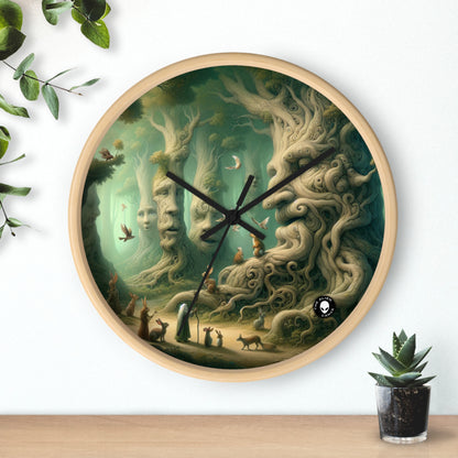 "Enchanted Whispering Forest" - The Alien Wall Clock