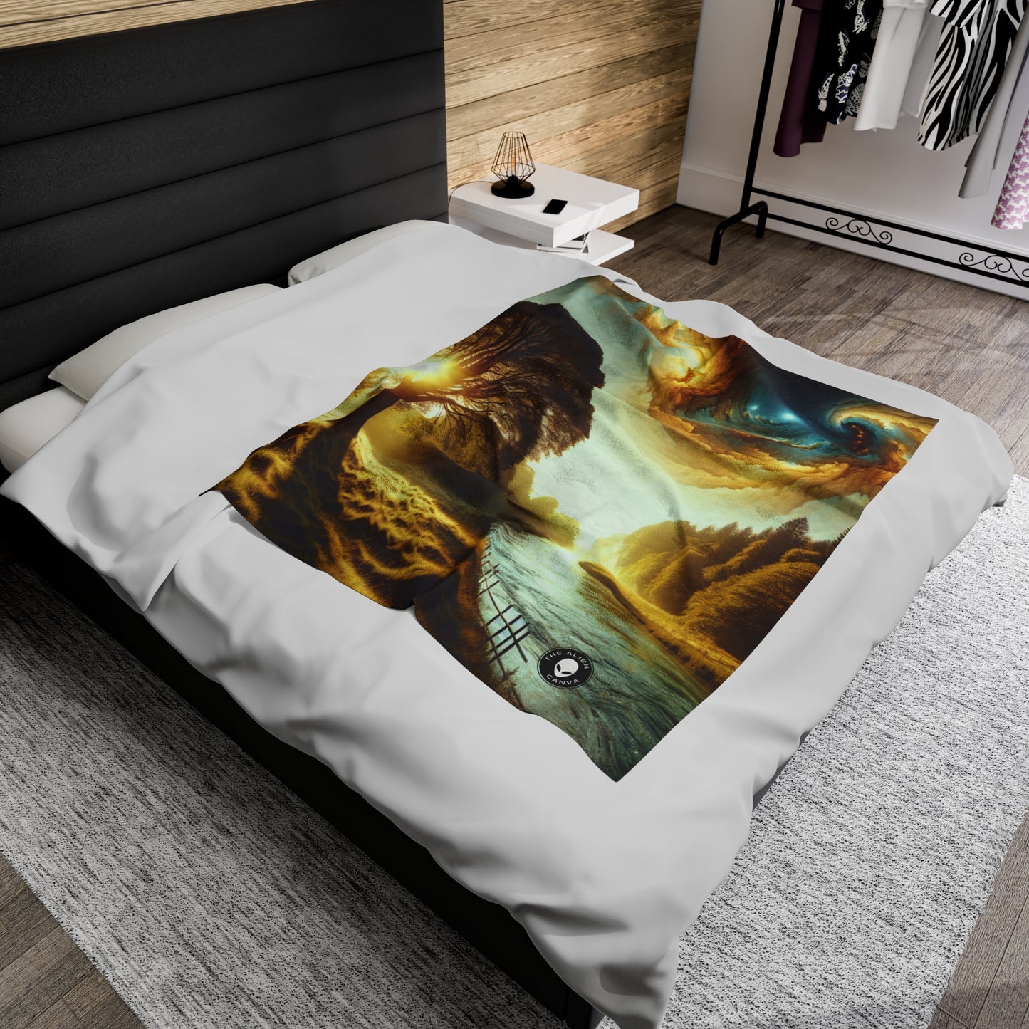 "El renacimiento del bosque: un ecosistema reciclado" - The Alien Velveteen Plush Blanket Arte ambiental