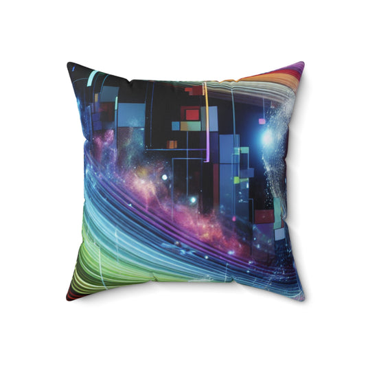 "Fluid Harmony: A Mesmerizing Video Symphony"- The Alien Spun Polyester Square Pillow Video Art