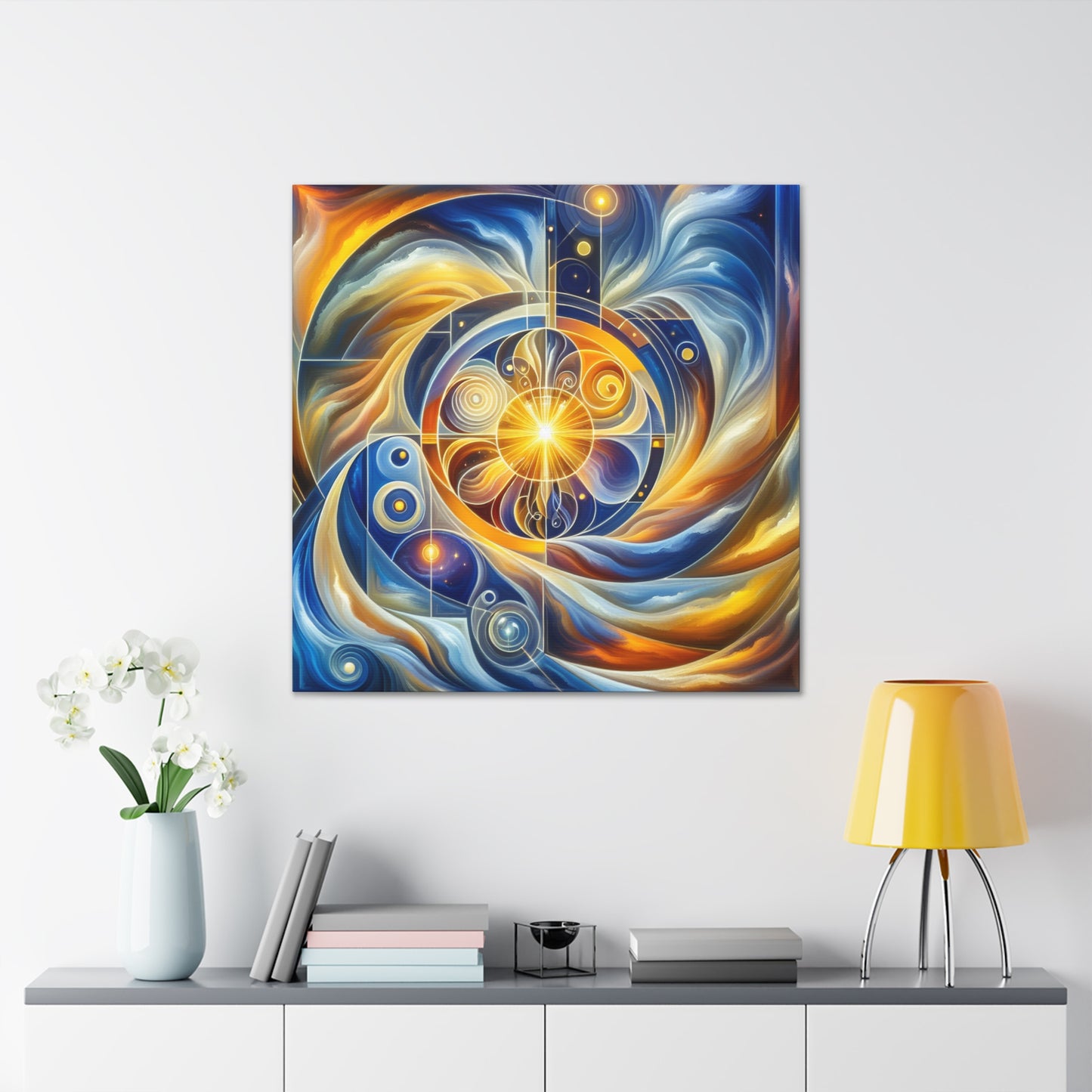 "Ascending Divinity: A Spiritual Awakening in Vibrant Geometry" - The Alien Canva Religious Art Style