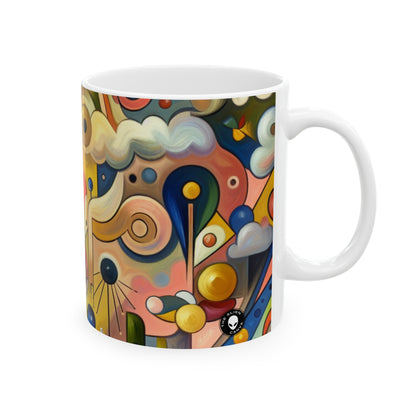 "Tiny Town in a Fishbowl" - Taza de cerámica The Alien 11oz Surrealismo ingenuo