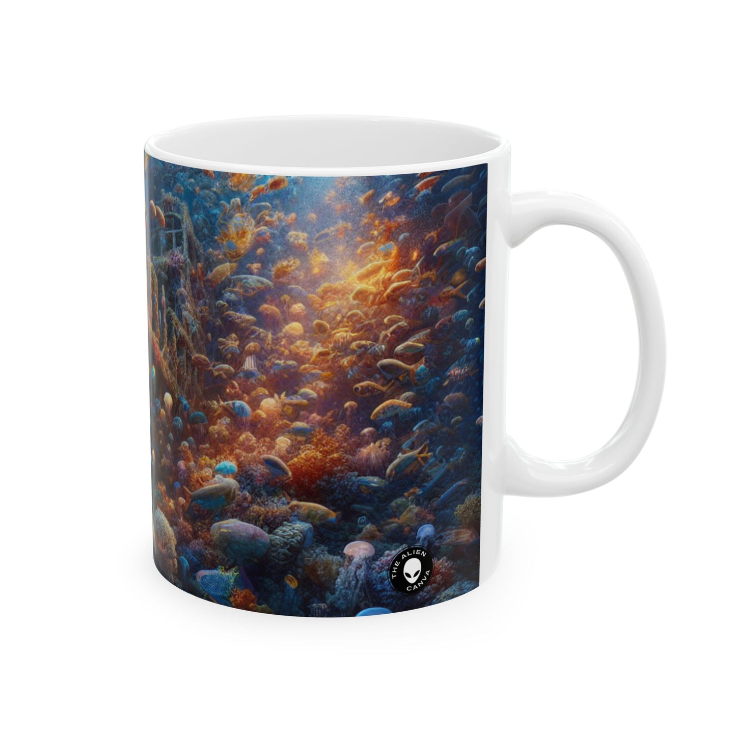 « Monde sous-marin énigmatique » – La tasse en céramique Alien 11 oz