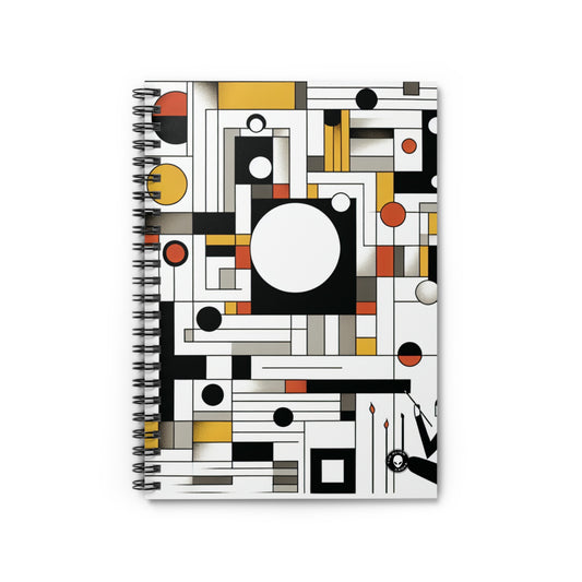 "Equilibrium in Abstract: Geometric Suprematism" - The Alien Spiral Notebook (Ruled Line) Suprematism