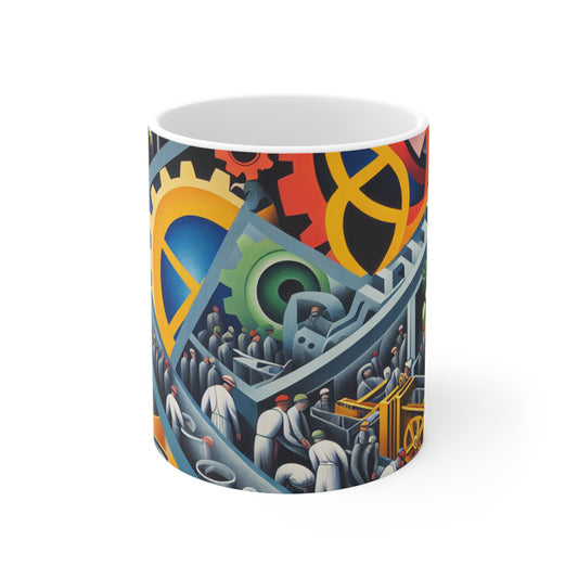 "Constructivisme industriel : engrenages et travail" - La tasse en céramique Alien 11oz Constructivisme