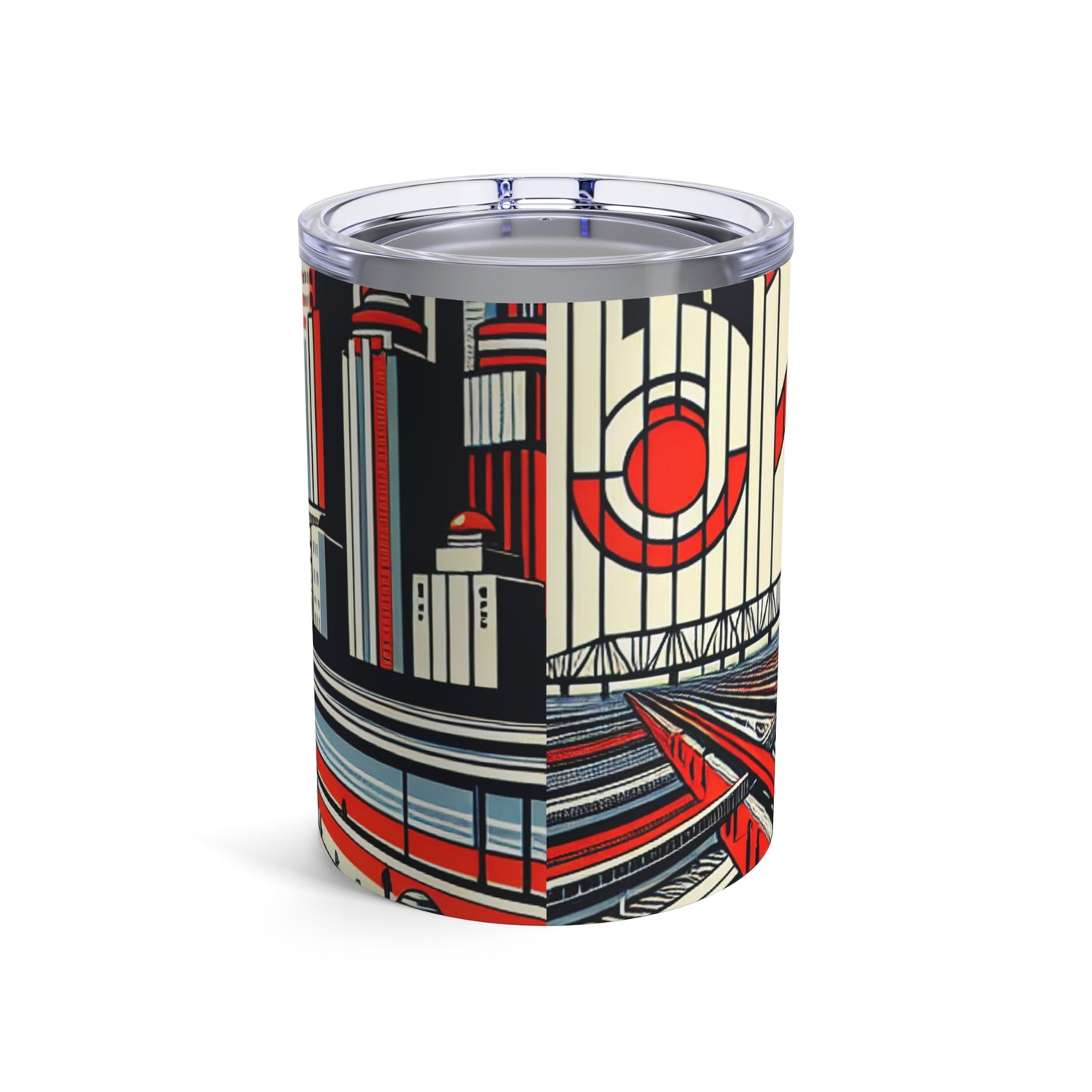 "Constructing Ideas: A Typographic Landscape" - The Alien Tumbler 10oz Constructivism Style