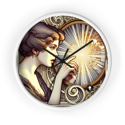 "Reflection of Beauty" - The Alien Wall Clock Art Nouveau