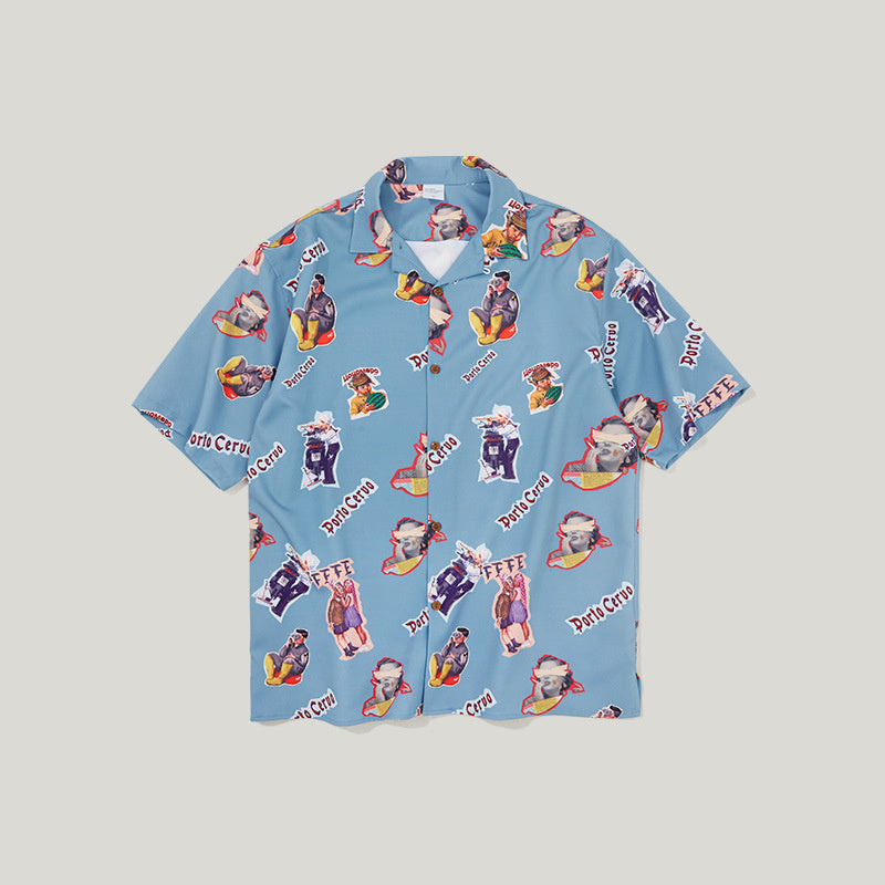 Printed loose men's shirt