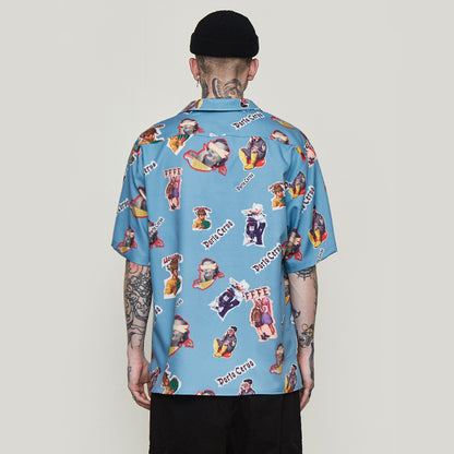 Camisa de hombre holgada estampada