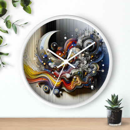 "Chaos urbain : un paysage urbain néo-expressionniste" - L'horloge murale extraterrestre néo-expressionniste