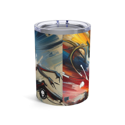 "Dance-Off Fury: Una batalla vibrante de equipos callejeros rivales" - The Alien Tumbler 10oz Action Art