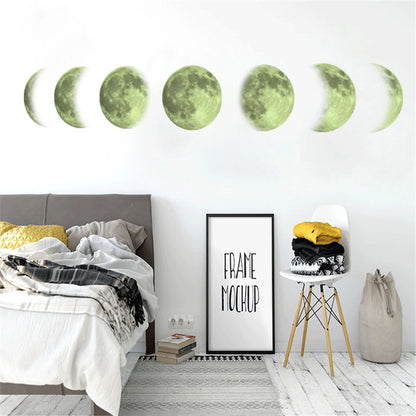 Pegatinas de pared con mapa de cambio de mapa de luna luminosa