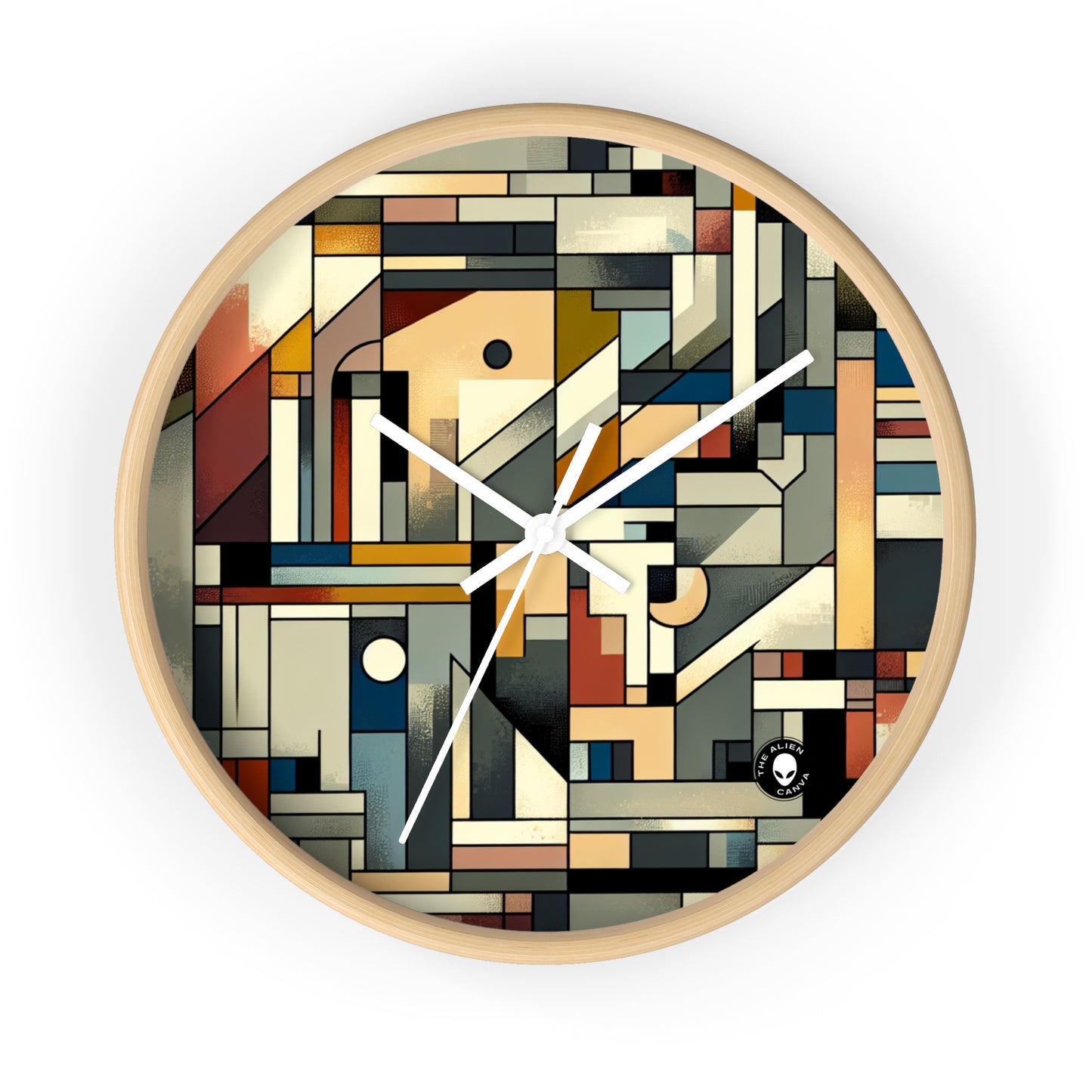 "Paisaje urbano cubista: energía urbana" - El reloj de pared alienígena Cubismo sintético