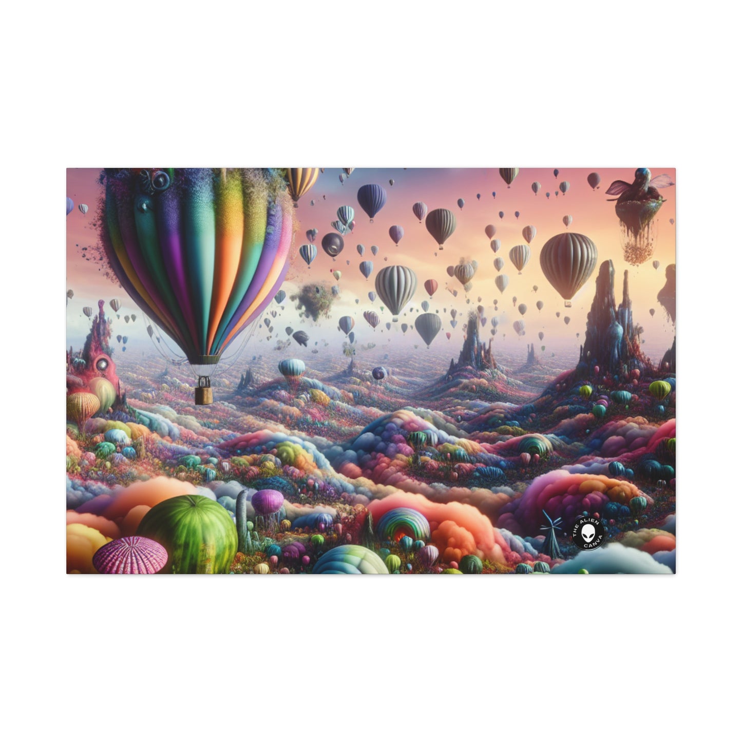 "Whimsical Sky: A Surreal Balloon Adventure" - The Alien Canva