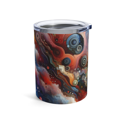 "Temporal Flux: A Surreal Journey through Abstract Shapes and Vibrant Colors" - The Alien Tumbler 10oz Avant-garde Art