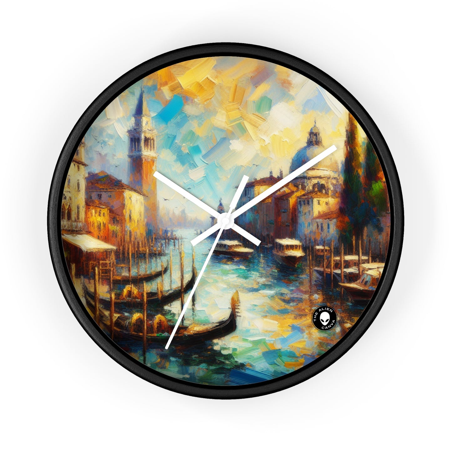 "Serenity in the City: Capturing the Golden Hour" - The Alien Wall Clock Impressionism