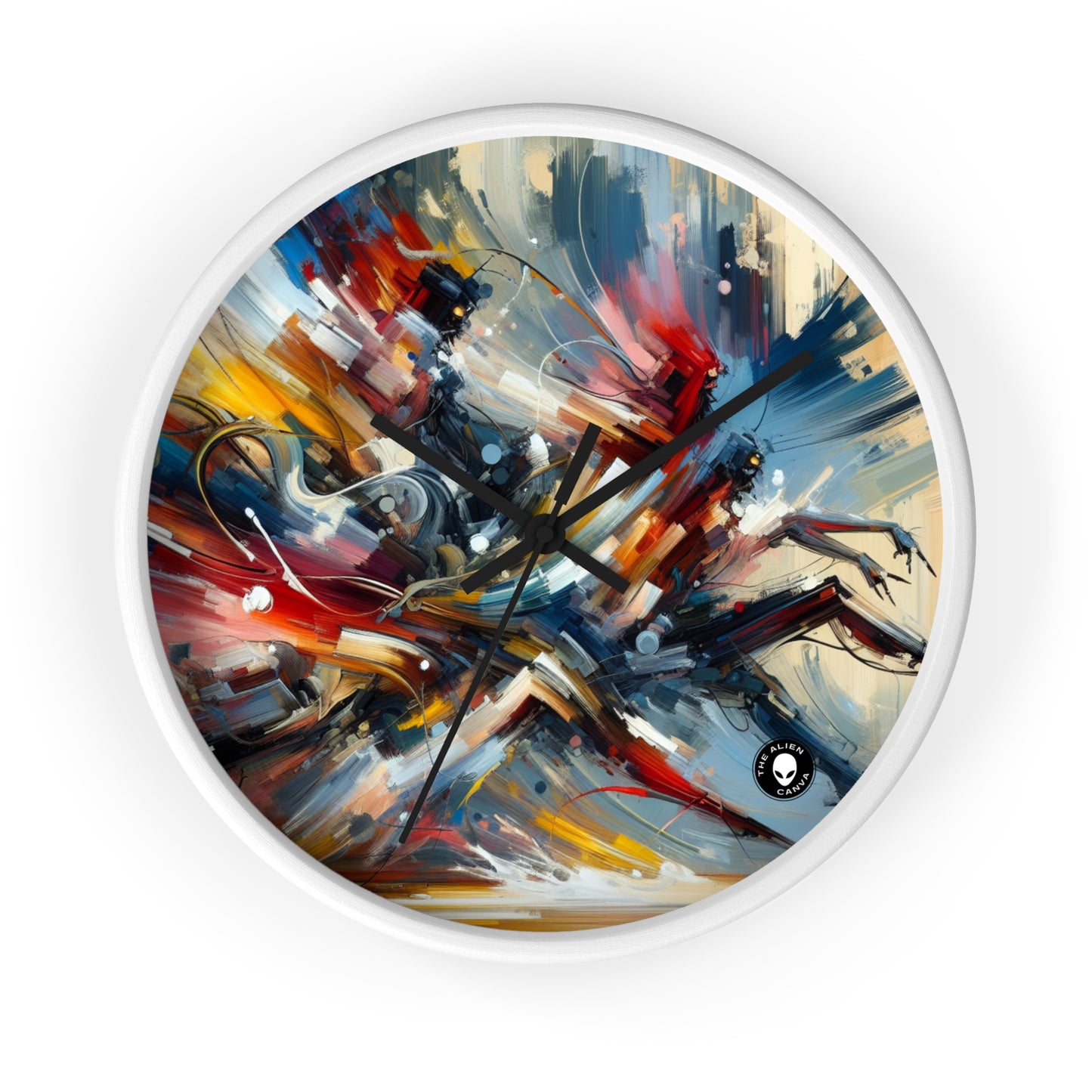 "Dance-Off Fury: A Vibrant Battle of Rival Street Crews" - The Alien Wall Clock Action Art