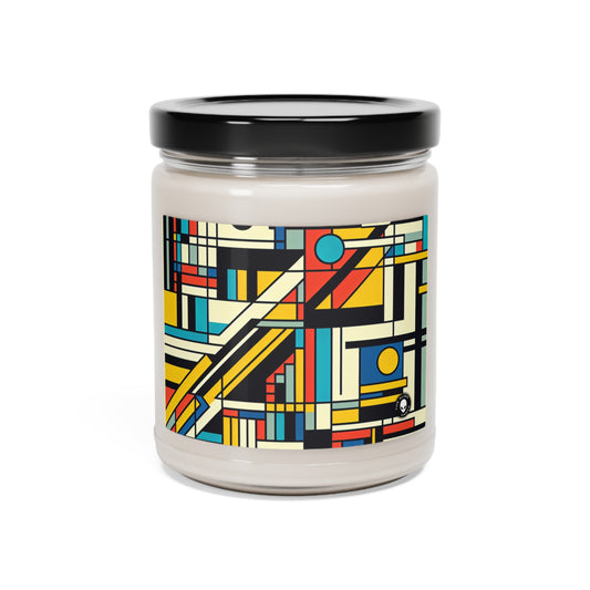 "Harmonious Balance: Neoplastic Exploration in Black, White, and Primary Colors" - The Alien Scented Soy Candle 9oz Neoplasticism