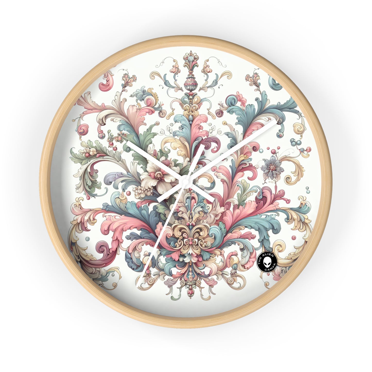 "Élégance enchantée : une soirée dans un jardin rococo" - The Alien Wall Clock Rococo