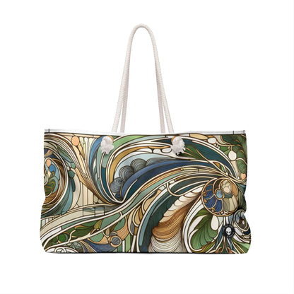 "Moonlit Enchantment: A Mystical Serenade in Art Nouveau" - The Alien Weekender Bag Art Nouveau