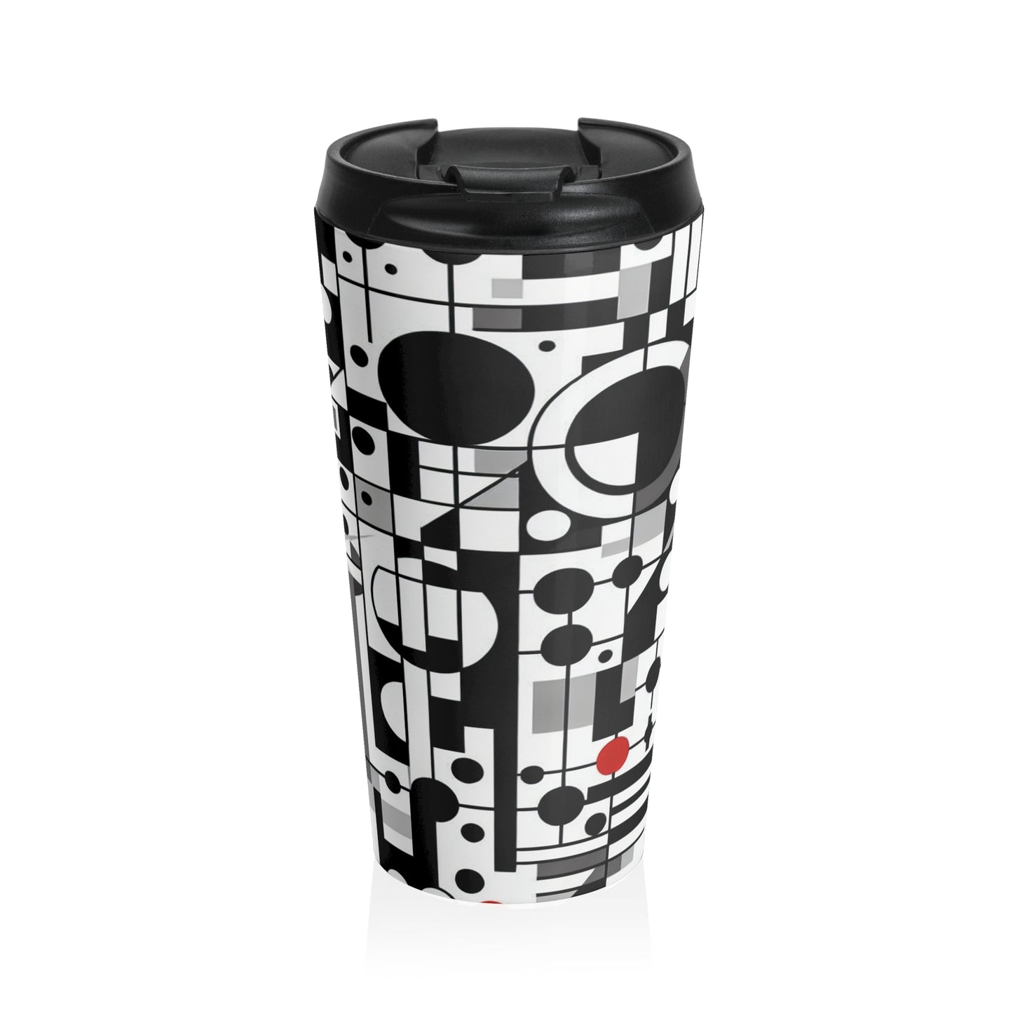 "Dynamic Suprematism: Geometric Harmony in Primary Colors" - The Alien Stainless Steel Travel Mug Suprematism