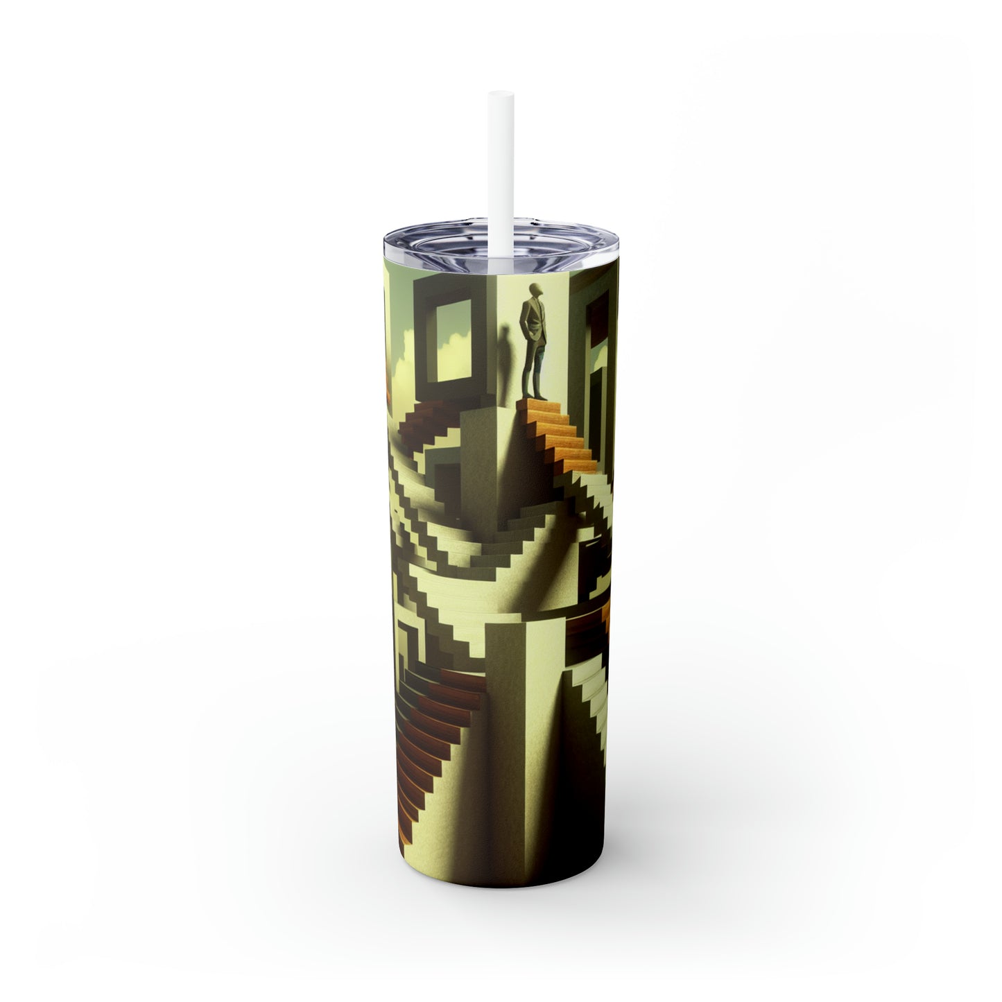 "L'escalier vers le paradoxe" - The Alien Maars® Skinny Tumbler avec paille 20oz