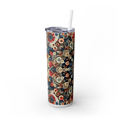 "Nature's Harmony: Floral Mandala Art" - The Alien Maars® Skinny Tumbler with Straw 20oz Pattern Art