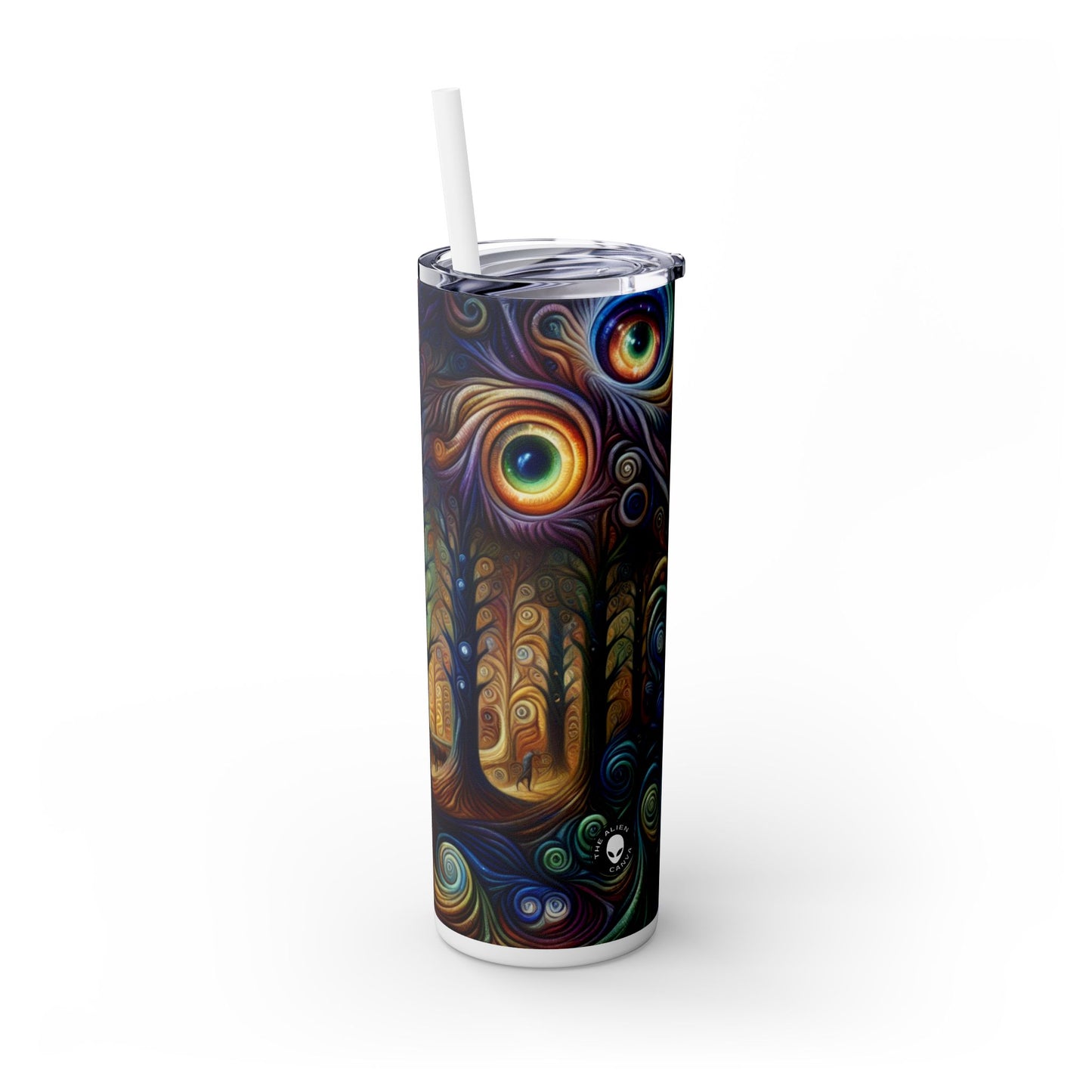 « Forêts arc-en-ciel enchantées » - Le verre fin Alien Maars® avec paille 20 oz