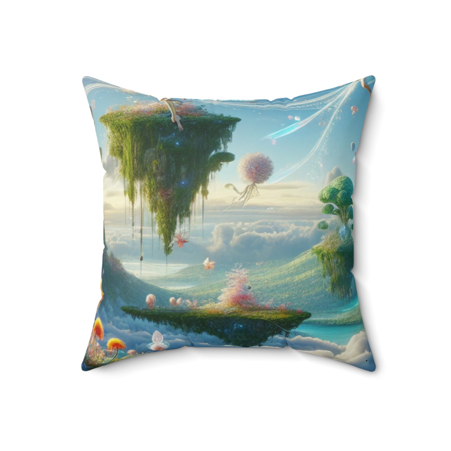 "Enchanted Sky Realms"- The Alien Spun Polyester Square Pillow