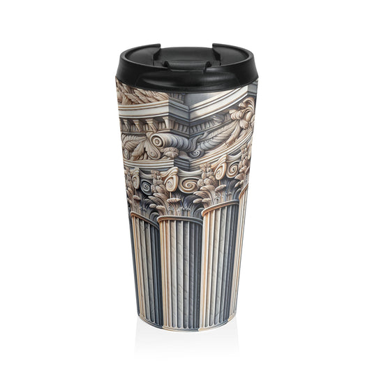 "3D Wall Columns: An Architectural Artpiece" - The Alien Stainless Steel Travel Mug Trompe-l'oeil Style